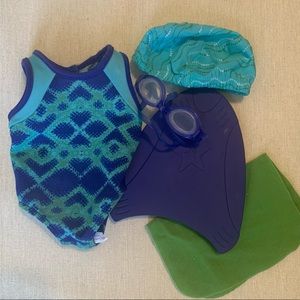 American Girl Chrissa’s Swimsuit and Swim Team Accessories